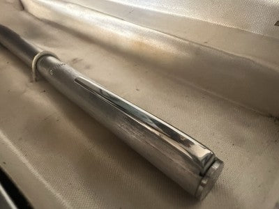 🔴 COLUMBUS penna sfera cromata satinata profili lucidi a scatto scrive vintage