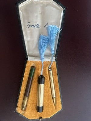 🔴 ZENITH EXTRA set scrittura portamine barilotto matita con astuccio vintage