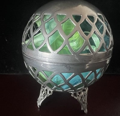 🔴 JORDAN SHEFFIELD Contenitore uovo sfera traforata pot-pourri bruciaprofumi