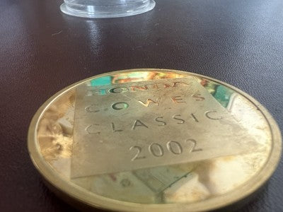 🔴 Medaglia HONDA COWES CLASSIC POWE BOAT 2002 dorata premio