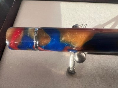 🔴 MONTEGRAPPA stilografica Ducale Murano resina iridescente pennino 1.5 Stub
