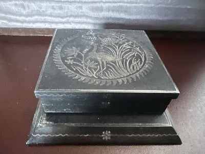 Gravée Vintage Métal Gravé Inde Colonial Motifs Florale Premières ‘900
