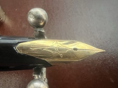 🔴 MARKSMAN penna stilografica metallo cesellato canna di fucile vintage