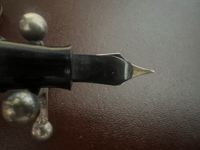 Stylo Plume WILMAS En Celluloïd Rayé À Levier Écrit Vintage 1930