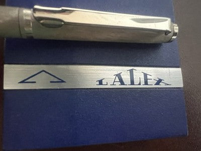 Lalex Stylo-Plume Sphère Corps Rhodium Mat Profils Poli Italienne Écrit Rétro