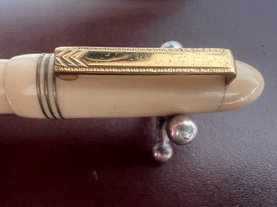 Napoleon Füllfederhalter- und Bleistiftset aus Zelluloid und Elfenbein, Vintage 