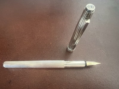 🔴 DIOR Füllfederhalter, 925er Silber, Montblanc Goldfeder, M 31312 CD, NOS 