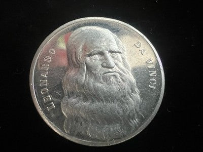 Medal Leonardo da Vinci And Anniversary Jubilee Mariano Stock 2