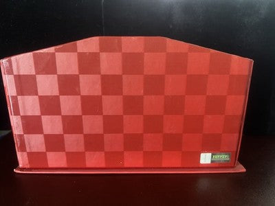 🔴 Originaler rot-karierter Vintage-Dokumentenhalter von FERRARI für den Schreibtisch 
