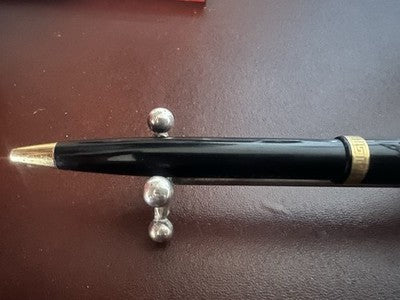 Omas Pen Ball Extra Black With Greek Emblem Eagle Marking Vintage