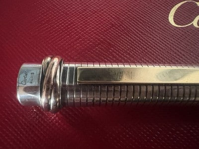 CARTIER Stylo À Plume Vendôme Trinity ARGENT MASSIF 925 Cartouches Vintage 2