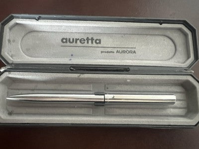 Auretta Stylo-Plume Sphère par Aurora Chrome Italienne Écrit Vintage 1970 A