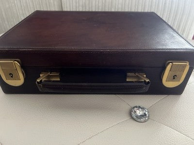 Valise Penne Exposition Porte-Stylo Cuir Interne Velours 2 Sections Vintage 