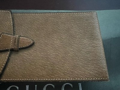 🔴 GUCCI porta documenti pelle marrone brev. N. 64.509 con busta vintage