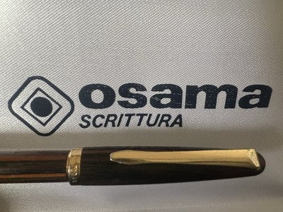 🔴 OSAMA penna sfera lacca Beverly e cromata pulsante a scatto scrive vintage