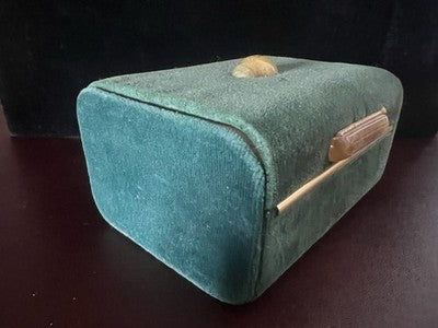 Set Sewing Holy Rosary Meter Thimble Needle Threaders Travel Pouch Vintage