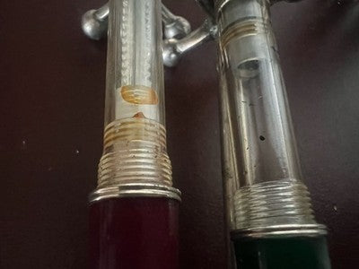 Stifte Füllfederhalter Grün Bordeaux A Kolben Scrivono für Tinte Vintage