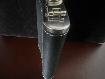 🔴 JACK DANIEL'S fiaschetta acciaio 8 oz rivestita pelle con placca metallo