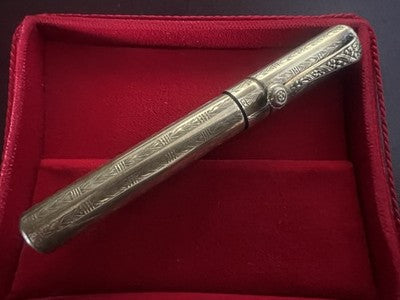 Stylo-Plume Stylo à Plume Plaqué Or Eyedropper Art Nouveau Écrit Antique 1915