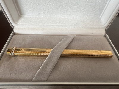 🔴 CARTIER Vendome GODRON vergoldeter MC rot-weißer Kugelschreiber 