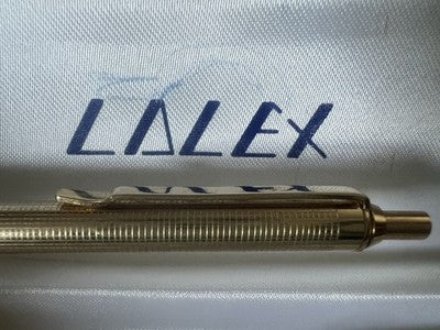 🔴 LALEX penna sfera placcata oro guilloché scatto vintage con astuccio B