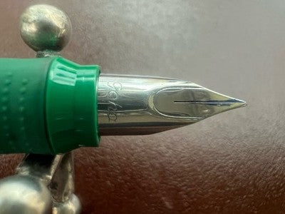 🔴 GEHA penne stilografiche 704 verde oblò + Style 714 cromata scrivono astuccio
