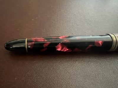 Pen Fountain Pen Marbled Red Marbled Bright A Piston Vintage H