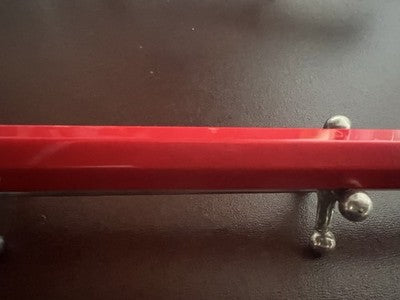 Lot De 2 Crayons Mécaniques Mines Rouges 10 Côtés + Règle En Bois Vintage