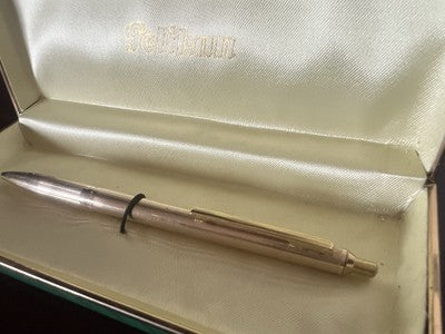 🔴 PELIKAN penna sfera LAMINATA ORO pulsante a scatto nuova vintage