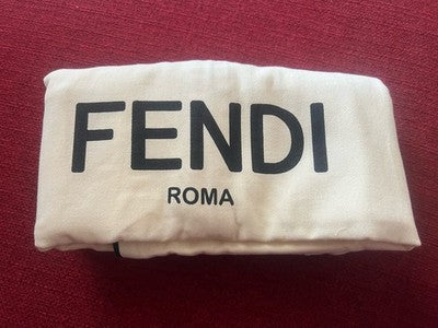 🔴 FENDI cream white dress cover with black printed logo, unisex vintage 