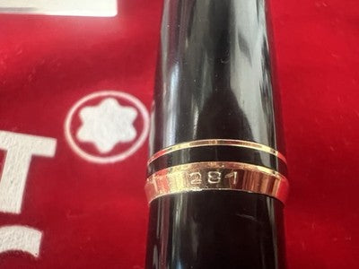 🔴 MONTBLANC penna sfera 281 nera profili dorati clip grilletto con refill nuovo