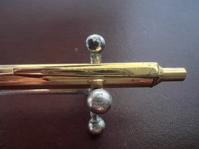 🔴 MONTEGRAPPA penna sfera placcata oro pulsante a scatto scrive 2