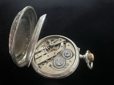 🔴 Orologio tasca ANTI MAGNETIQUE carrozza Ligne Droite manuale funziona vintage