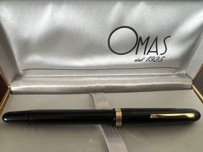 🔴 OMAS penna stilografica EXTRA collare greca a pistone pennino F nuova