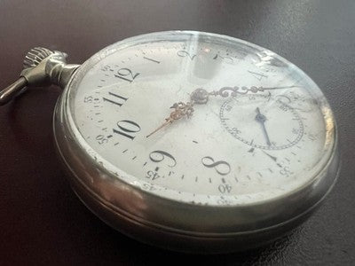 🔴 Orologio tasca uomo svizzero carica manuale lancette smerlate vintage
