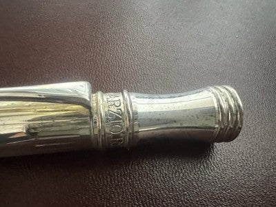 Campo Marzio Stylo-Plume Sphère Chrome Et Laque Noire Plaqué Argent Écrit