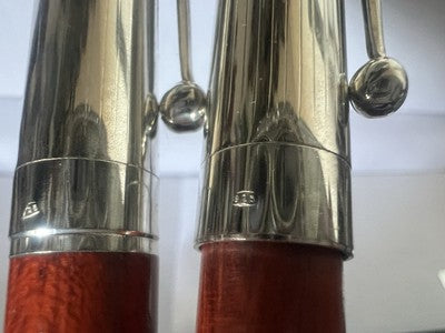 Stylo-Plume Stylo à Plume Argent 925 Et Bois Sphère Avec Cartouches Scrivino 