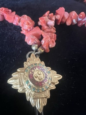 🔴 Collana CORALLO NATURALE con chiusura gioiello smaltata vintage ’70