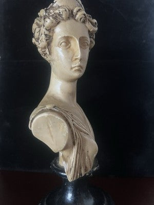 Artemis Diana Buste Tête Déesse Romaine Grec Statue Sculpture Marbre Vintage