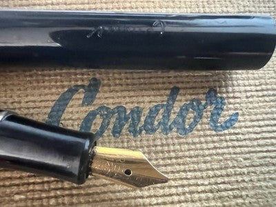 🔴 CONDOR penna stilografica stiloforo scrivania pistone pennino Italic vintage