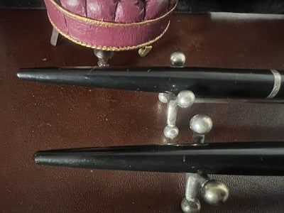 BIC Ballpoint Pens Black With Golden And Chrome Ring Vintage Desk B