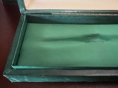 Aurora Box Pen Gold Solid Green Casket Pencil Case Vintage