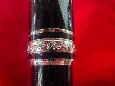 🔴 MONTBLANC penna sfera Meisterstück platinum PIX scrive con astuccio perfetta