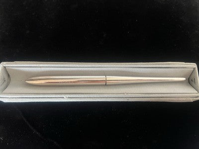 🔴 NOREX penna sfera metallo cromato stiloforo scrivania vintage