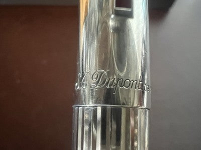 Dupont Silver Solid 925 Fountain Pen Gold 18 KT Nib Lacquer Clip