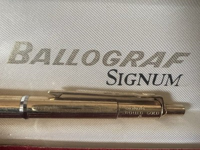BALLOGRAF Stylo Mécanique Mechanical Pencil Signum Bouton PLAQUÉ OR Leads 0.7 