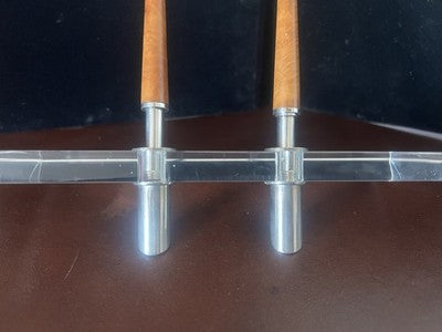 Giannini Base Stylo-Plume Stylo à Plume Sphère Argent 925 Bois Stilofori Schreibtisch 