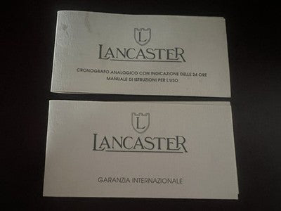 🔴 LANCASTER scatola cronografo rossa velluto con certificato istruzioni vintage