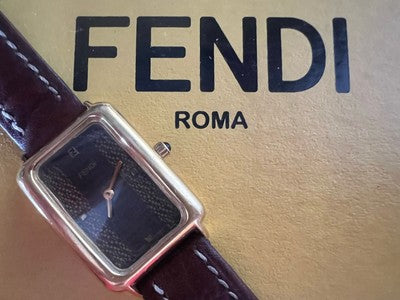🔴 FENDI orologio uomo placcato oro 500J al quarzo zaffiro cabouchon vintage