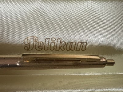 🔴 PELIKAN penna sfera LAMINATA ORO pulsante a scatto nuova vintage